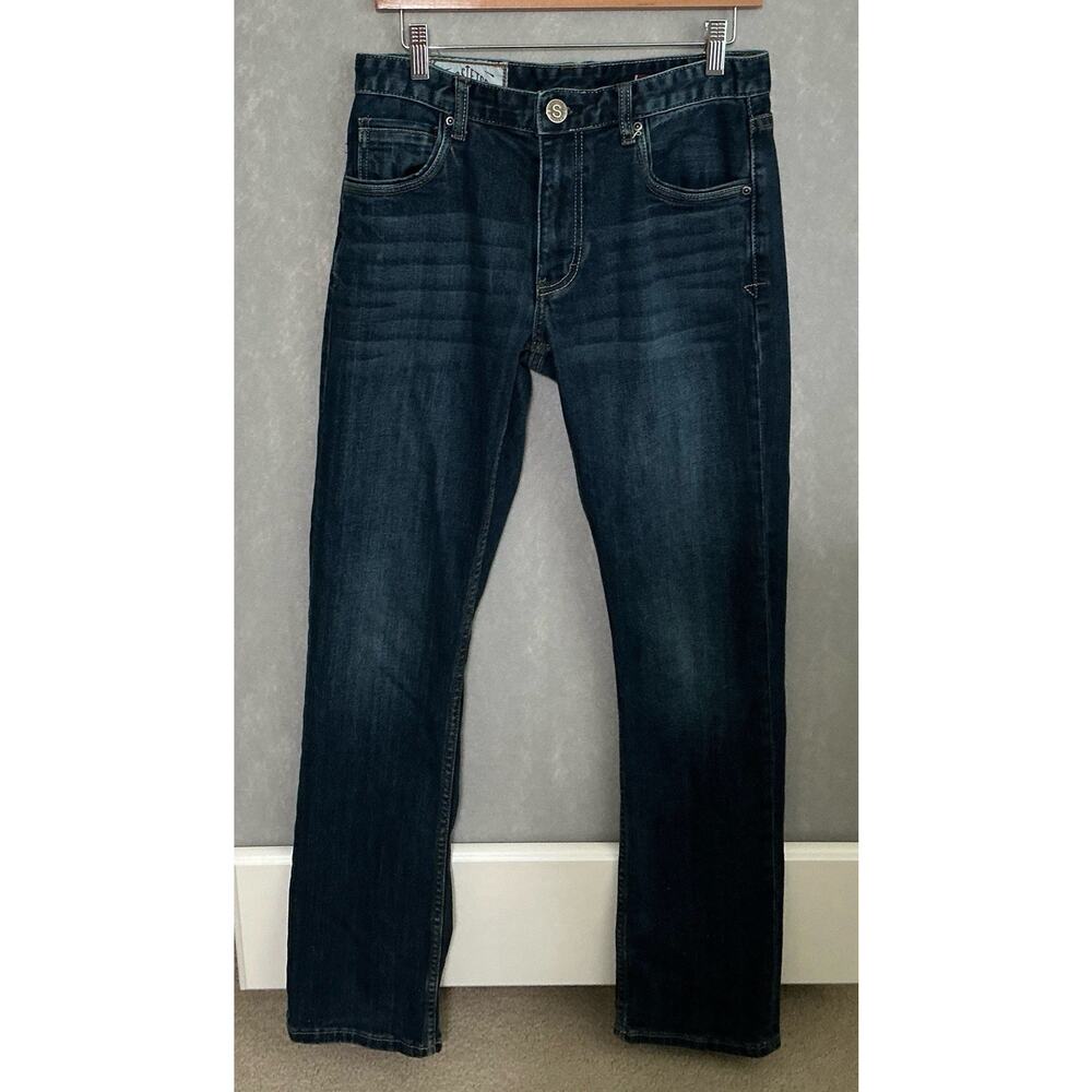 John B Stetson Co No 1210 Mens Dark Wash Slim Straight Denim Blue Jeans  31/33